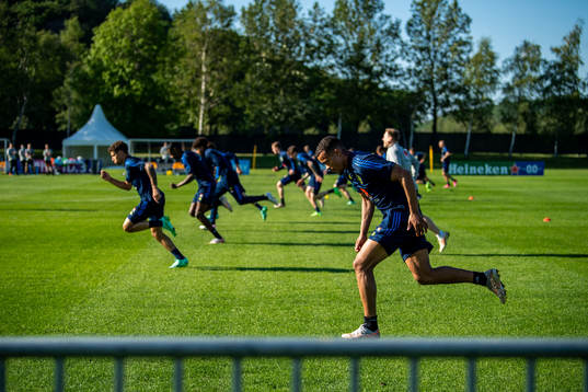 Robin Quaison of the Swedish national football team at a
