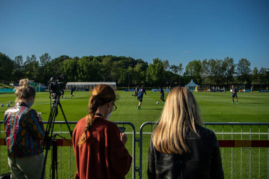 Media at a training session