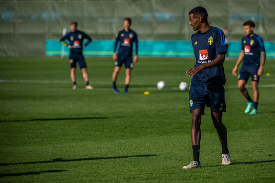 Alexander Isak of the Swedish national football team at a