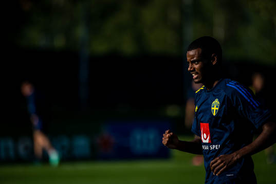 Alexander Isak of the Swedish national football team at a