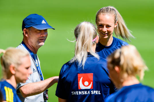 Peter Gerhardsson, Head coach and Amanda Ilestedt of the