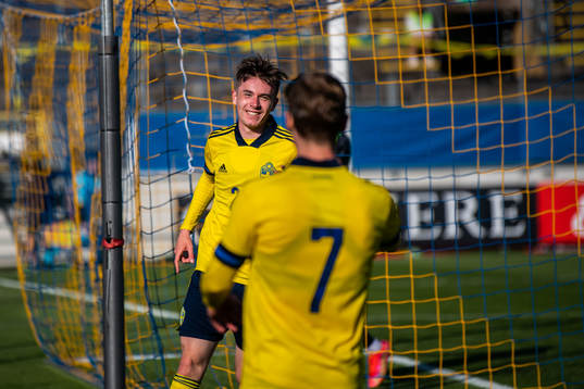 Patrik Wålemark of Sweden celebrates 6-0