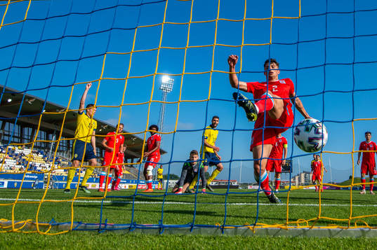 Emil Holm of Sweden celebrates 4-0