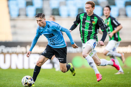Landskronas Kevin Jensen och GAIS Julius Lindberg