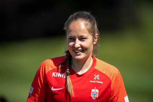 Goalkeeper Aurora Mikalsen of the Norwegian women’s