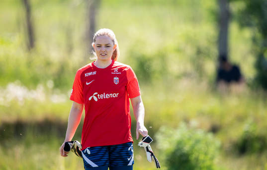 Goalkeeper Guro Pettersen of the Norwegian women’s