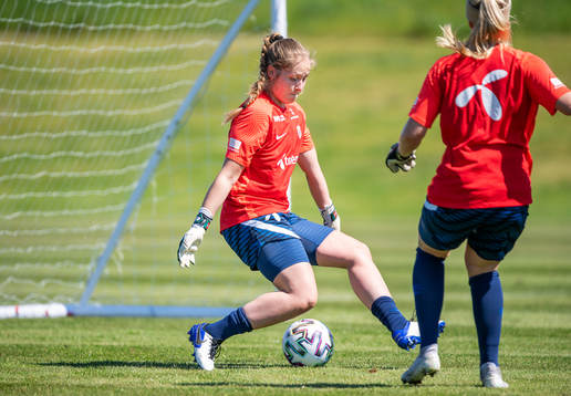Goalkeeper Aurora Mikalsen of the Norwegian women’s