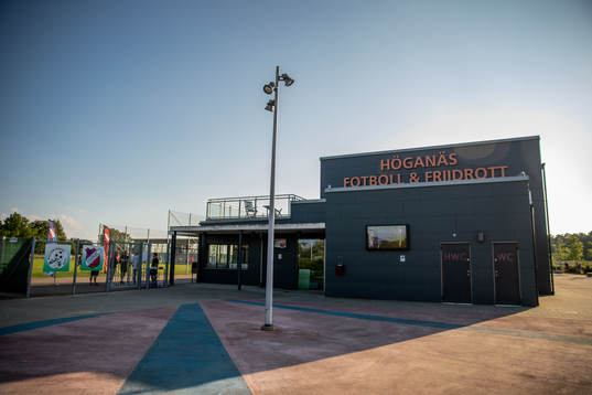 Exteriör av Höganäs fotboll och friidrotts anläggning