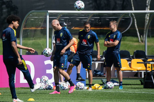 Marcus Danielson, Robin Quaison and Viktor Claesson of the