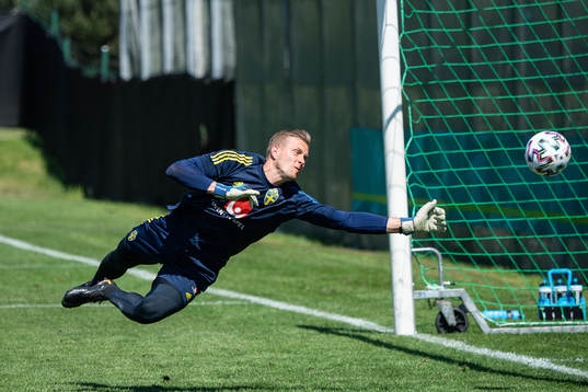 goalkeeper Karl-Johan Johnsson of the Swedish national