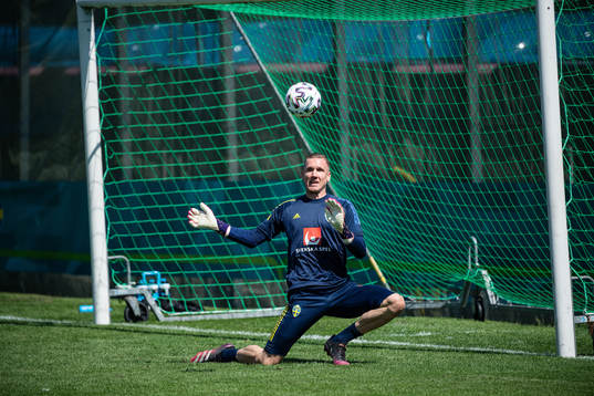 goalkeeper Robin Olsen of the Swedish national football
