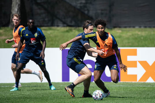 Gustav Svensson and Jens Cajuste of the Swedish national