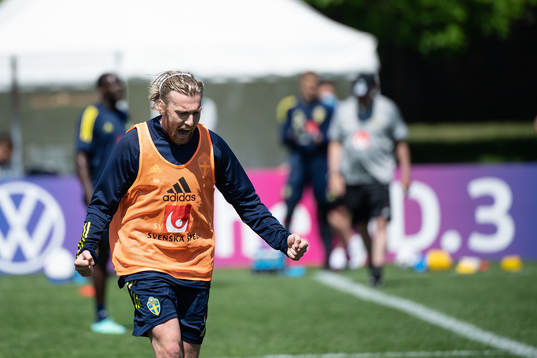 Emil Forsberg celebrates of the Swedish national football
