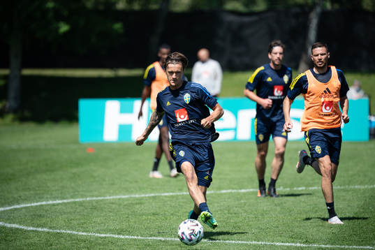 Kristoffer Olsson and Marcus Berg of the Swedish national