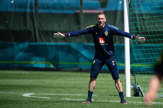 goalkeeper Robin Olsen of the Swedish national football