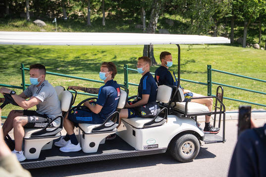 Kristoffer Olsson, Viktor Claesson and Marcus Berg  of the