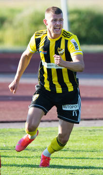 IFK Hässleholms Ivan Danielsson Andanovski har gjort 0-1