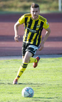 IFK Hässleholms Max Sandberg i matchen i division 2 Södra