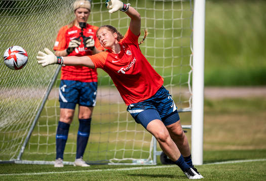 Goalkeeper Aurora Mikalsen of the Norwegian women’s