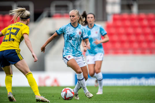 Olivia Schough of Sweden and Amalie Vevle Eikeland of Norway