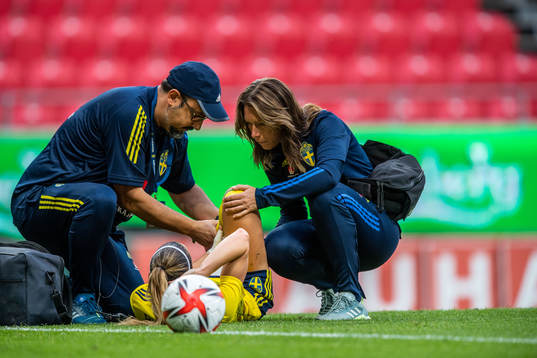 Kosovare Asllani of Sweden in pain