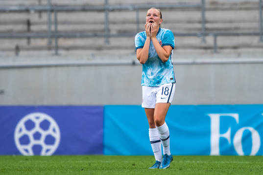 Frida Maanum of Norway looks dejected