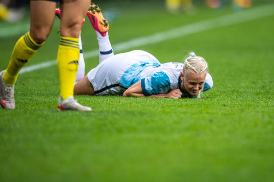 Karina Sævik of Norway looks dejected