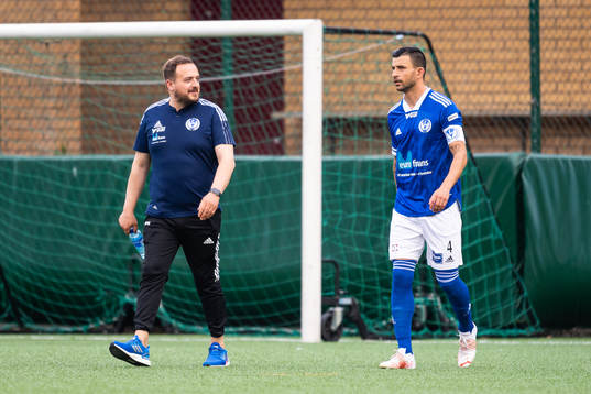 Lunds SKs tränare Nehar Maliqi och Behrang Safari