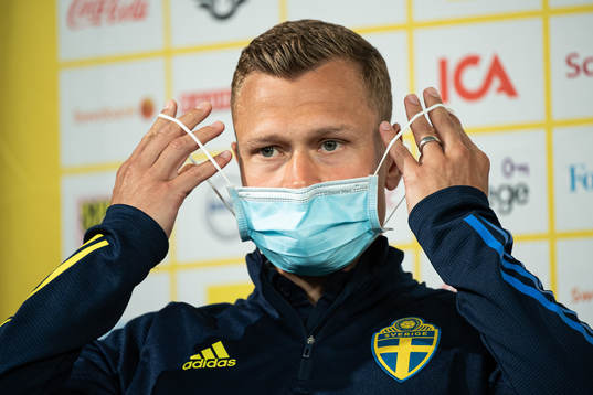 Viktor Claesson of the Swedish national football team at a