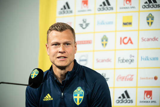Viktor Claesson of the Swedish national football team at a