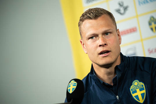 Viktor Claesson of the Swedish national football team at a