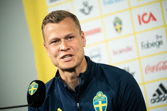 Viktor Claesson of the Swedish national football team at a