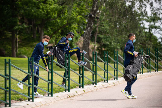 Jordan Larsson, Alexander Isak and Robin Quaison of the