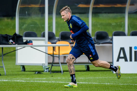 Mattias Johansson of the Swedish national football team's