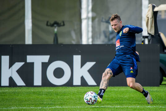 Mattias Johansson of the Swedish national football team's
