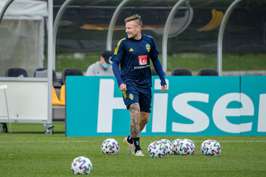 Mattias Johansson of the Swedish national football team's