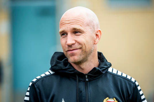 Kalmars tränare Henrik Rydström innan fotbollsmatchen i