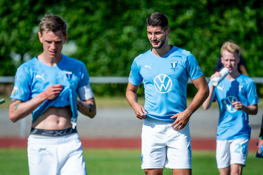 Malmö FFs Sören Rieks, Antonio Colak och David Edvardsson