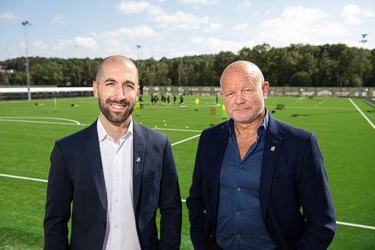 Martin Foyston, assisterande tränare, och Per-Mathias