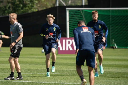 Emil Forsberg and Pontus Jansson of the Swedish national