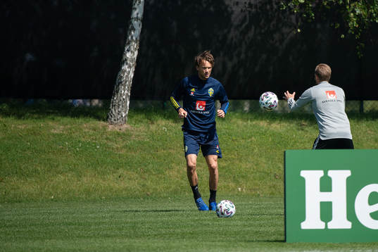 Albin Ekdal of the Swedish national football team at a