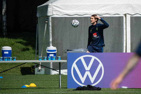 Albin Ekdal of the Swedish national football team at a