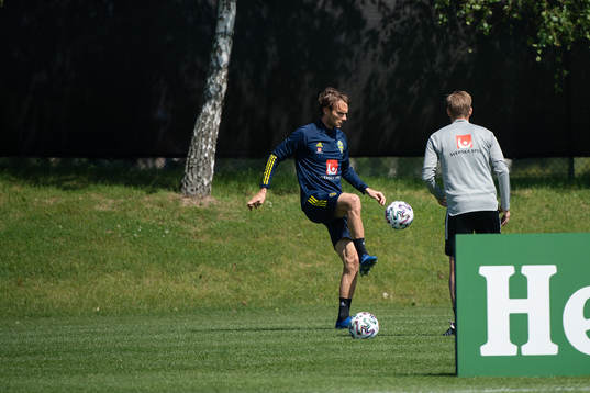 Albin Ekdal of the Swedish national football team at a