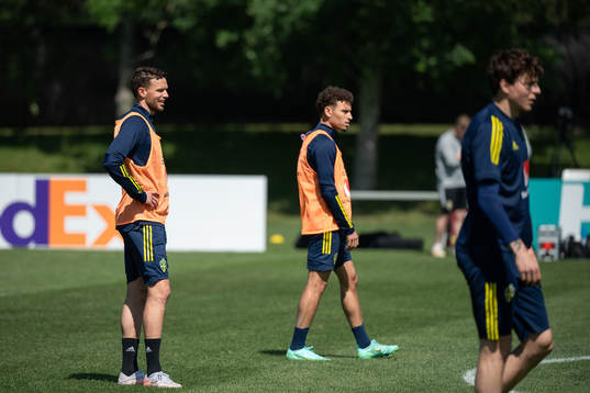 Marcus Berg and Jordan Larsson of the Swedish national