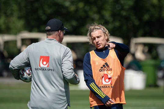 Janne Andersson, head coach and Emil Forsberg of the