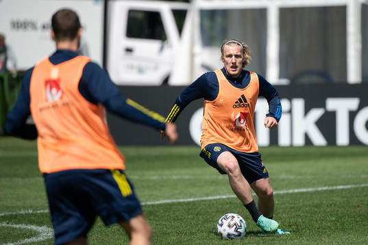 Emil Forsberg of the Swedish national football team at a