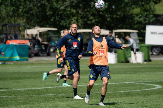 Andreas Granqvist  and Marcus Berg of the Swedish national