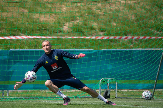 goalkeeper Robin Olsen of the Swedish national football