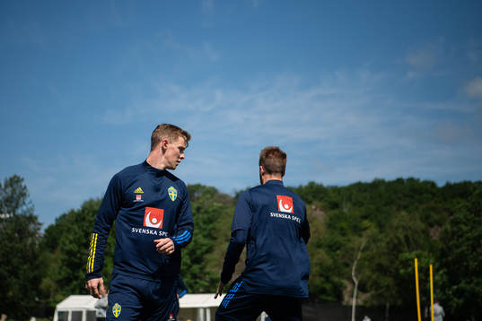 Emil Krafth of the Swedish national football team at a