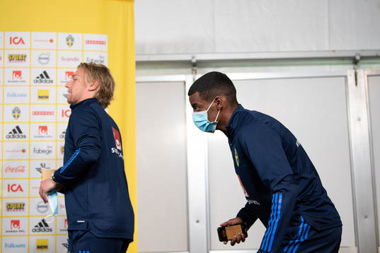 Emil Forsberg and Alexander Isak of the Swedish national